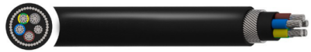 Câble blindé de cuivre noir de HFFR, câble de polyéthylène lié par croix en aluminium