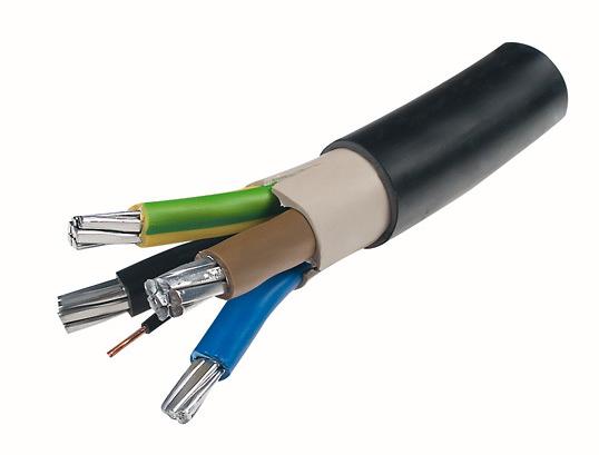 Cable électrique isolé par PVC électrique d'usines, câble en aluminium de conducteur de NAYY J