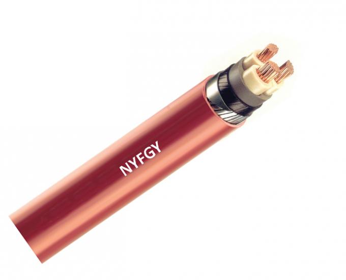 Cuivre de câble de basse tension de VDE 0271 de NYFGY DIN avec l'armature plate galvanisée de fil d'acier